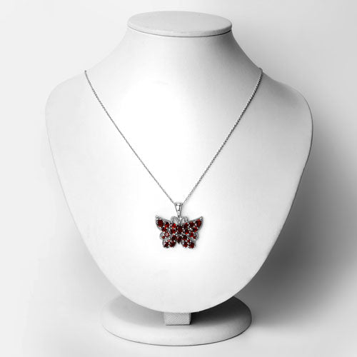 Bids.com 4.90 Carat Genuine Garnet .925 Sterling Silver Pendant Pendants