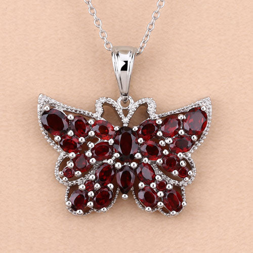 Bids.com 4.90 Carat Genuine Garnet .925 Sterling Silver Pendant Pendants