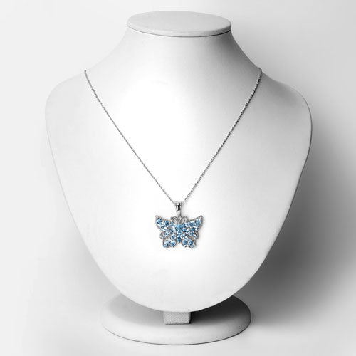 Bids.com 4.84 Carat Genuine Swiss Blue Topaz .925 Sterling Silver Pendant Pendants