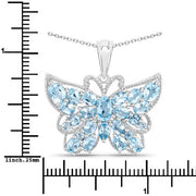 Bids.com 4.84 Carat Genuine Swiss Blue Topaz .925 Sterling Silver Pendant Pendants