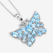 Bids.com 4.84 Carat Genuine Swiss Blue Topaz .925 Sterling Silver Pendant Pendants