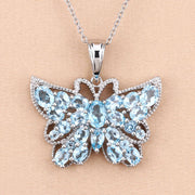 Bids.com 4.84 Carat Genuine Swiss Blue Topaz .925 Sterling Silver Pendant Pendants