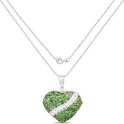 Bids.com 4.51 Carat Genuine Chrome Diopside and White Topaz .925 Sterling Silver Pendant Pendants