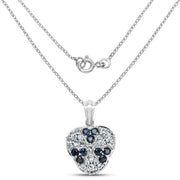 Bids.com 2.73 Carat Genuine Blue Sapphire and Aquamarine .925 Sterling Silver Pendant Pendants