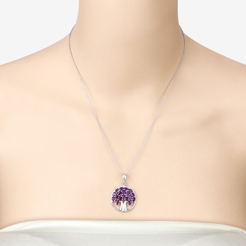 Bids.com 2.94 Carat Genuine Amethyst .925 Sterling Silver Pendant Pendants
