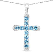 Bids.com 3.85 Carat Genuine Blue Topaz .925 Sterling Silver Pendant Pendants