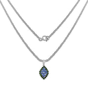 Bids.com 1.40 Carat Genuine Tanzanite and Chrome Diopside .925 Sterling Silver Pendant Pendants