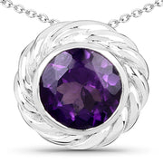 Bids.com 3.30 Carat Genuine Amethyst .925 Sterling Silver Pendant Pendants