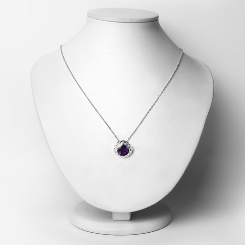 Bids.com 3.30 Carat Genuine Amethyst .925 Sterling Silver Pendant Pendants