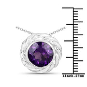 Bids.com 3.30 Carat Genuine Amethyst .925 Sterling Silver Pendant Pendants