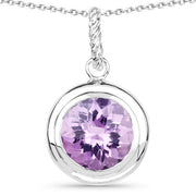 Bids.com 8.00 Carat Genuine Amethyst .925 Sterling Silver Pendant Pendants