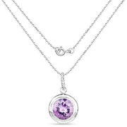 Bids.com 8.00 Carat Genuine Amethyst .925 Sterling Silver Pendant Pendants