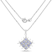Bids.com 0.90 Carat Genuine Tanzanite .925 Sterling Silver Pendant Pendants
