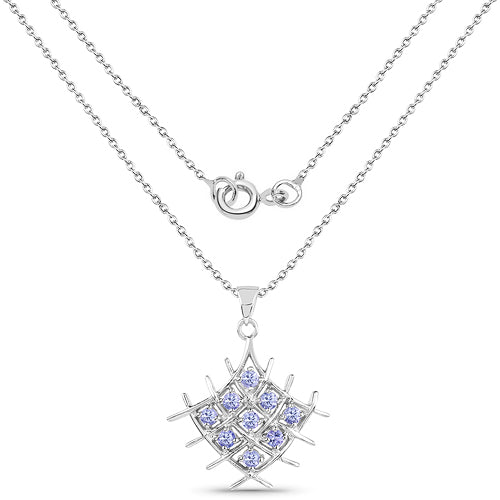 Bids.com 0.90 Carat Genuine Tanzanite .925 Sterling Silver Pendant Pendants