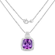 Bids.com 5.85 Carat Genuine Amethyst .925 Sterling Silver Pendant Pendants