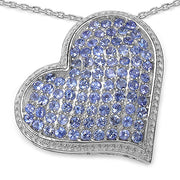 Bids.com 2.98 Carat Genuine Tanzanite .925 Sterling Silver Pendant Pendants