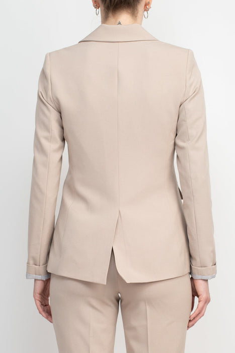 Philosophy Lapel Collar Rolled Long Sleeve Detail Single Button with Flap Pockets Woven Blazer by Curated Brands