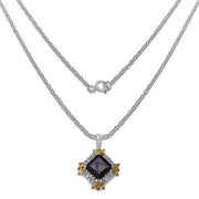 Bids.com 6.27 Carat Genuine Smoky Quartz, Citrine & White Topaz .925 Sterling Silver Pendant Pendants