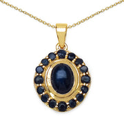 Bids.com 3.02 Carat Genuine Blue Sapphire .925 Sterling Silver Pendant Pendants