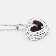 Bids.com 2.66 Carat Genuine Garnet and White Topaz .925 Sterling Silver Pendant Pendants