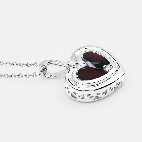 Bids.com 2.66 Carat Genuine Garnet and White Topaz .925 Sterling Silver Pendant Pendants