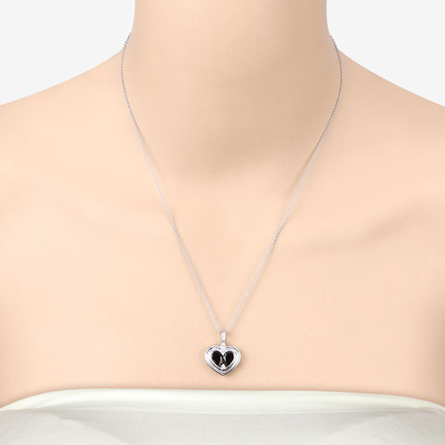 Bids.com 2.66 Carat Genuine Garnet and White Topaz .925 Sterling Silver Pendant Pendants