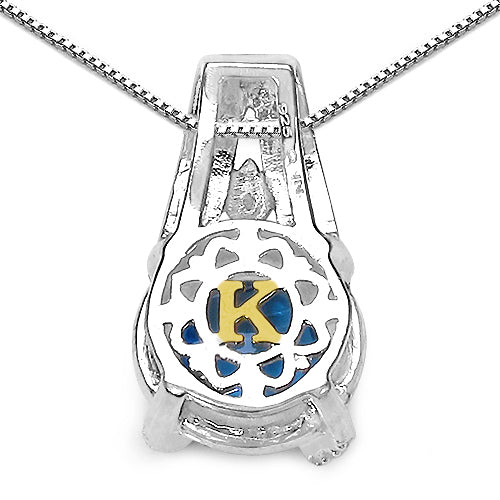 Bids.com 4.94 Carat Genuine Swiss Blue Topaz, Blue Diamond & White Diamond .925 Sterling Silver Pendant Pendants