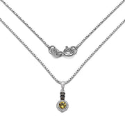 Bids.com 1.00 Carat Genuine Citrine, Champagne Diamond & White Diamond .925 Sterling Silver Pendant Pendants