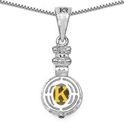 Bids.com 1.00 Carat Genuine Citrine, Champagne Diamond & White Diamond .925 Sterling Silver Pendant Pendants