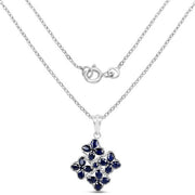 Bids.com 3.68 Carat Genuine Blue Sapphire .925 Sterling Silver Pendant Pendants