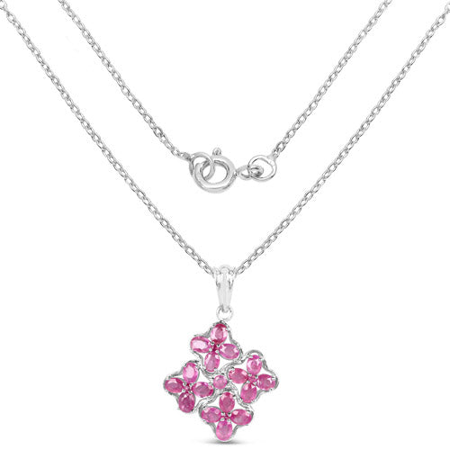 Bids.com 3.72 Carat Genuine Ruby .925 Sterling Silver Pendant Pendants