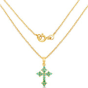 Bids.com 14K Yellow Gold Plated 1.05 Carat Genuine Zambian Emerald .925 Sterling Silver Pendant Pendants