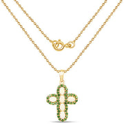 Bids.com 14K Yellow Gold Plated 3.11 Carat Genuine Ethiopian Opal and Chrome Diopside .925 Sterling Silver Pendant Pendants