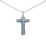 Bids.com 3.32 Carat Genuine Ethiopian Opal and Tanzanite .925 Sterling Silver Pendant Pendants