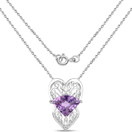 Bids.com 5.80 Carat Genuine Amethyst .925 Sterling Silver Pendant Pendants