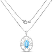Bids.com 6.17 Carat Genuine Swiss Blue Topaz .925 Sterling Silver Pendant Pendants