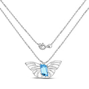 Bids.com 10.62 Carat Genuine Swiss Blue Topaz .925 Sterling Silver Pendant Pendants