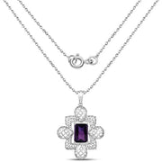 Bids.com 7.80 Carat Genuine Amethyst .925 Sterling Silver Pendant Pendants