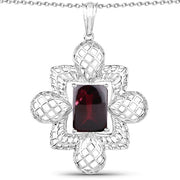 Bids.com 8.00 Carat Genuine Garnet .925 Sterling Silver Pendant Pendants