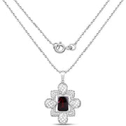 Bids.com 8.00 Carat Genuine Garnet .925 Sterling Silver Pendant Pendants