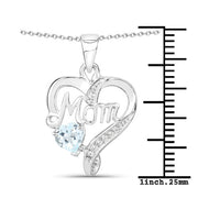 Bids.com 0.54 Carat Genuine Blue Topaz and White Topaz .925 Sterling Silver Pendant Pendants