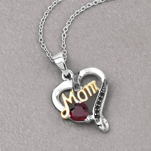 Bids.com 0.55 Carat Genuine Garnet and Black Spinel .925 Sterling Silver Pendant Pendants