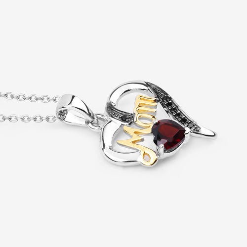 Bids.com 0.55 Carat Genuine Garnet and Black Spinel .925 Sterling Silver Pendant Pendants