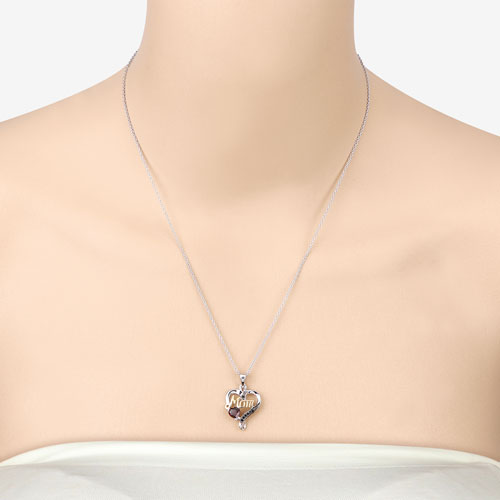 Bids.com 0.55 Carat Genuine Garnet and Black Spinel .925 Sterling Silver Pendant Pendants