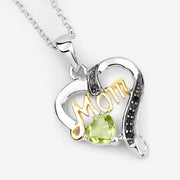 Bids.com 0.49 Carat Genuine Peridot and Black Spinel .925 Sterling Silver Pendant Pendants