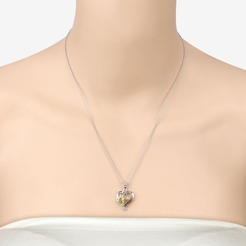 Bids.com 0.49 Carat Genuine Peridot and Black Spinel .925 Sterling Silver Pendant Pendants