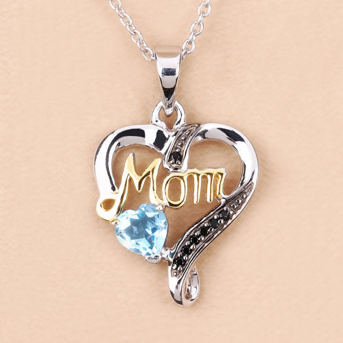 Bids.com 0.57 Carat Genuine Swiss Blue Topaz and Black Spinel .925 Sterling Silver Pendant Pendants