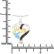 Bids.com 0.57 Carat Genuine Swiss Blue Topaz and Black Spinel .925 Sterling Silver Pendant Pendants