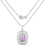 Bids.com 7.30 Carat Genuine Amethyst .925 Sterling Silver Pendant Pendants