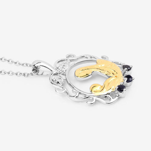 Bids.com 0.12 Carat Genuine Blue Sapphire .925 Sterling Silver Pendant Pendants